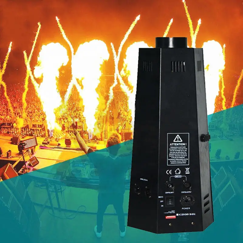 200w Flame Thrower Outdoor Hexagon Fire Machine for Dj Band Stage Show Effect Dmx512 Colorful Spray Fire Projector Machine