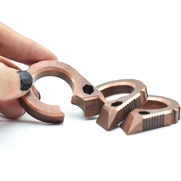 Customized GR5 Titanium copper break window  EDC tool multifunctional gear