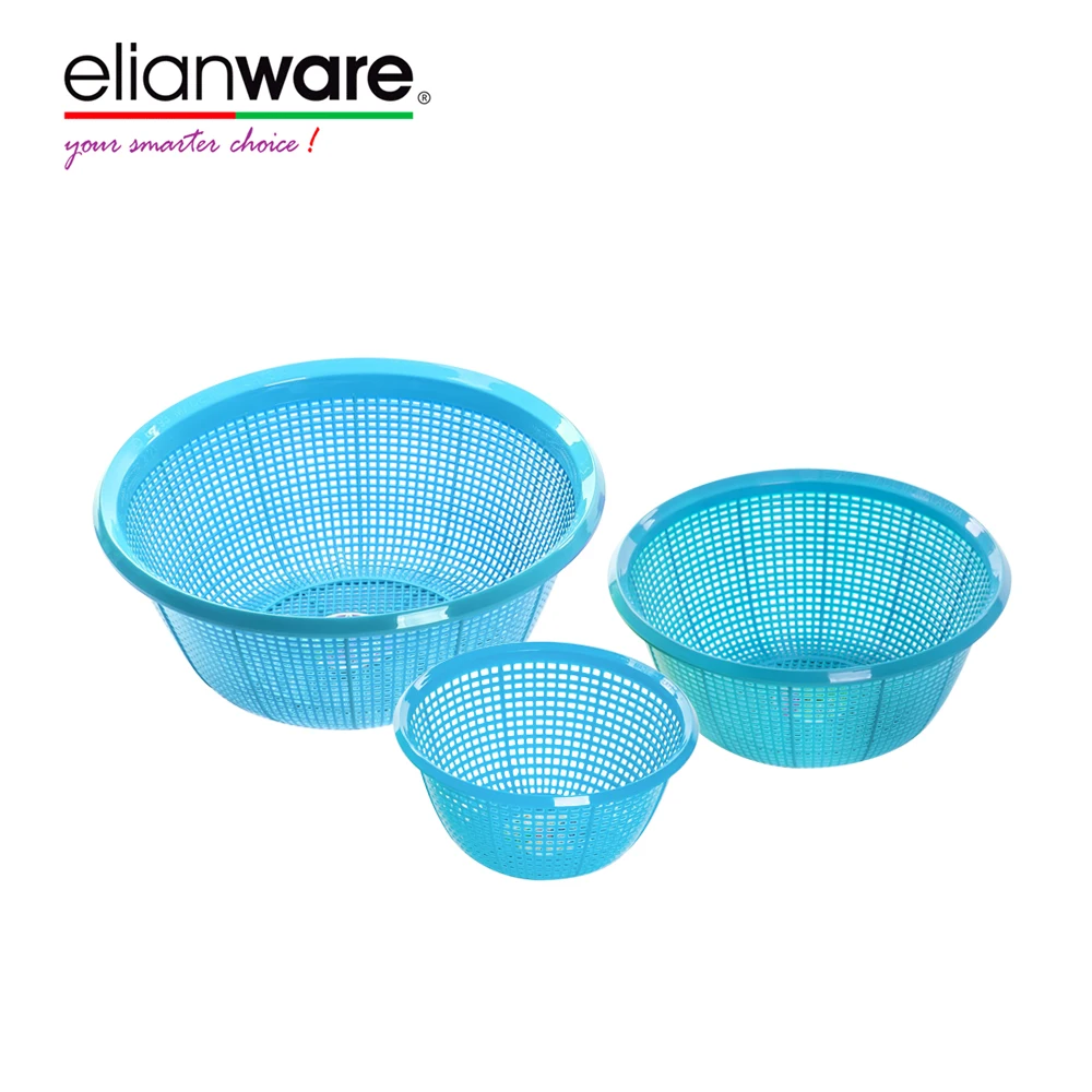 Elianware Multi-Functional Plastic Fruit Basket Kitchen Colander Strainer 6 inch, 8 inch, 10 inch Sink Strainer