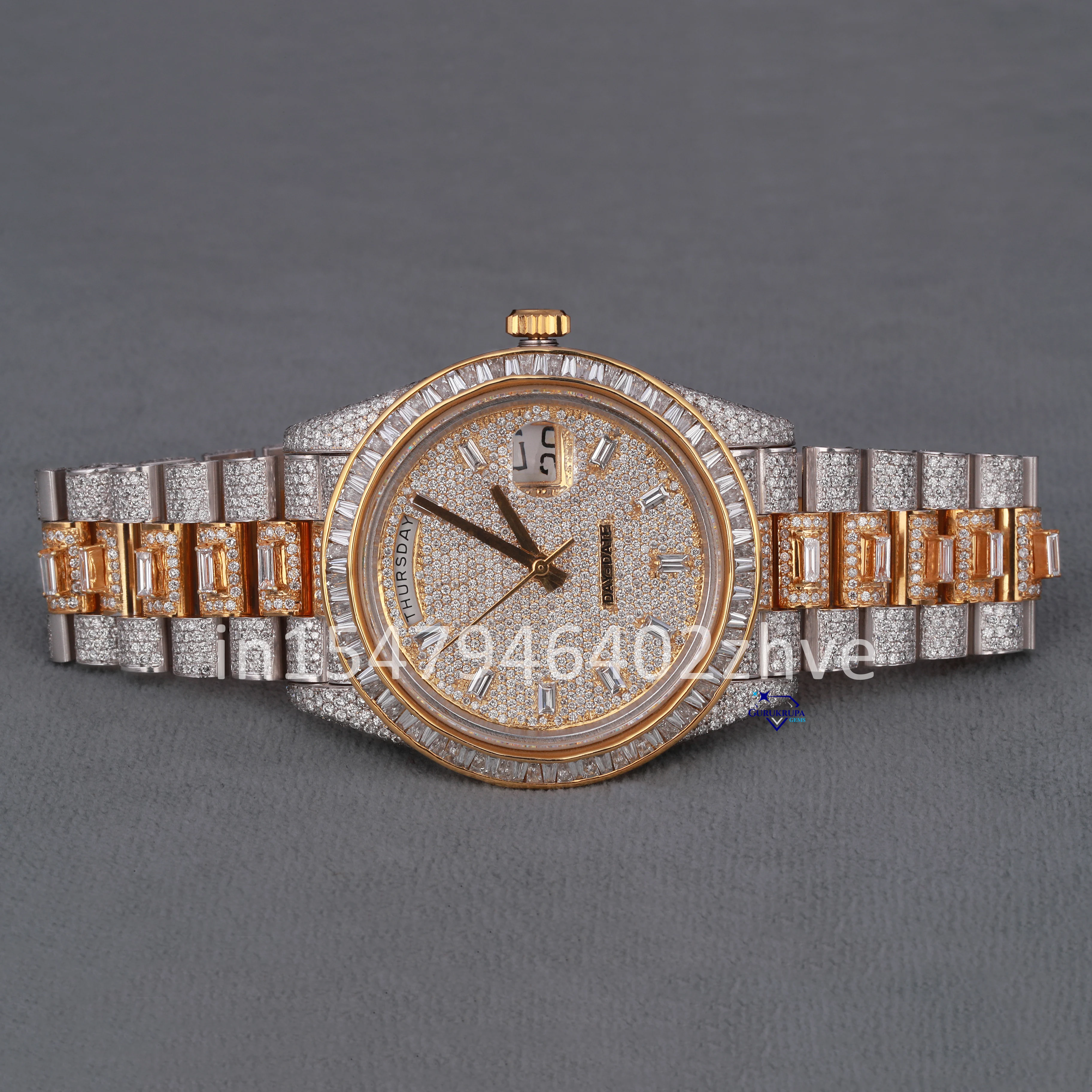 Stainless Steel Labgrown Watch Round Dial Wholesale Price New Arrival Collection Trending Hot Selling Custom logo Watch for Men