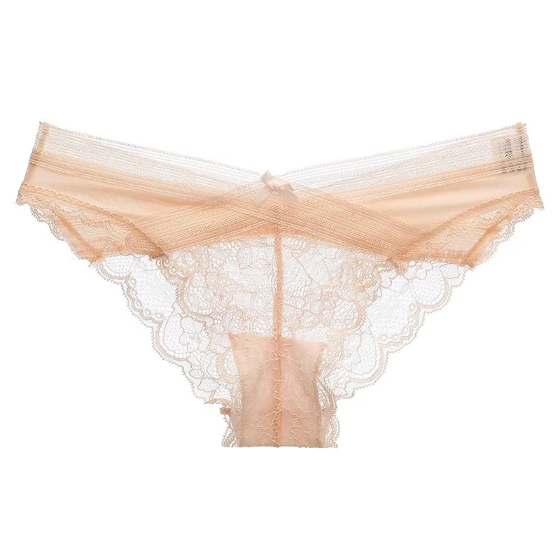 Womens Underwear Invisible Seamless Bikini Lace Underwear Half Back Coverage Panties