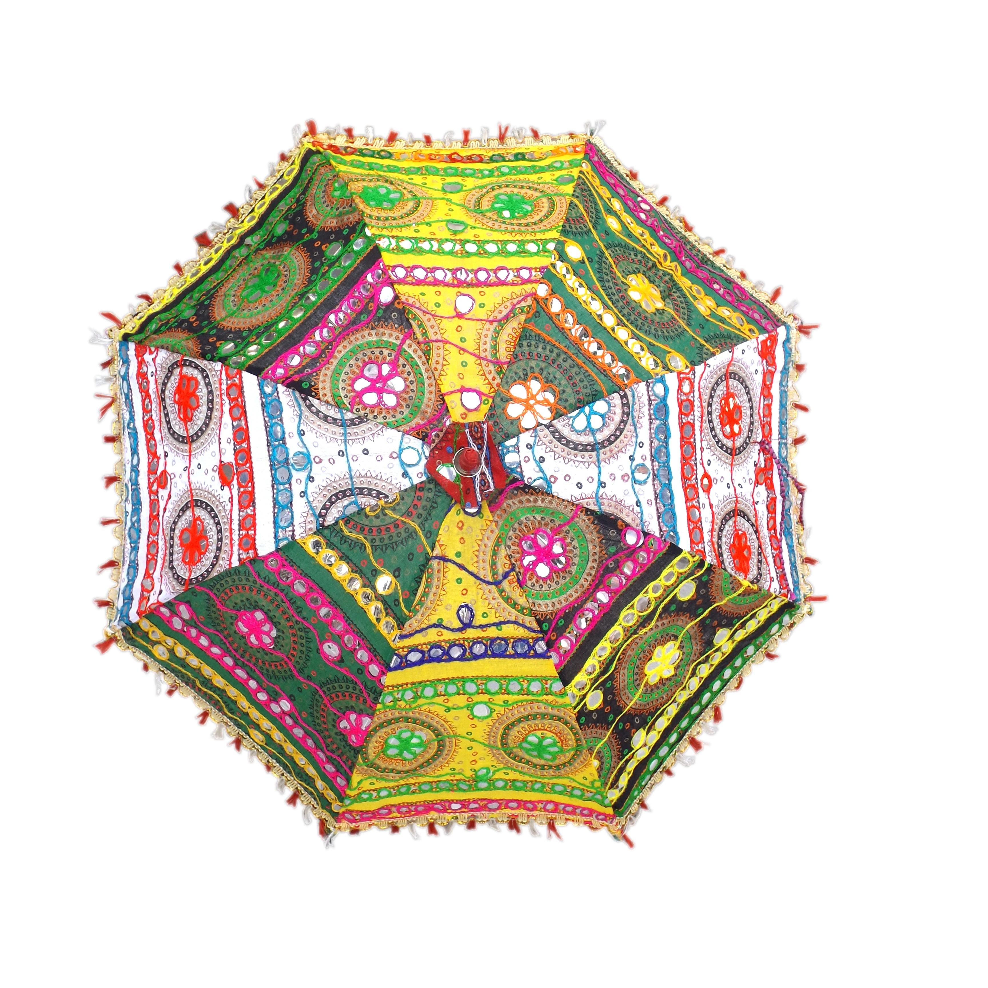 Indian decorative sun wholesale Umbrella wedding parasols vintage decor handmade embroidered traditional parasol