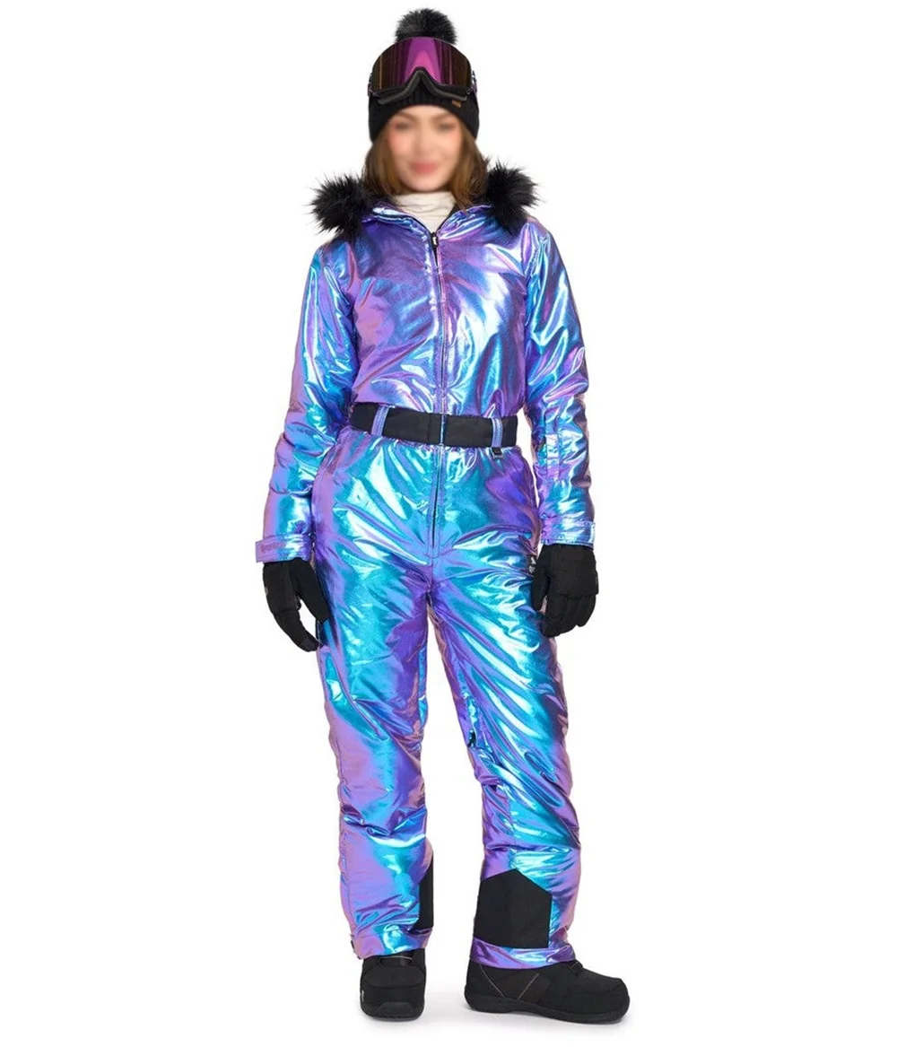 Winter One Piece Ski Suit Women Snow Waterproof Jumpsuit Custom Design Women Snow Ski Suit Men Snowboard Insulated Ski Jacket