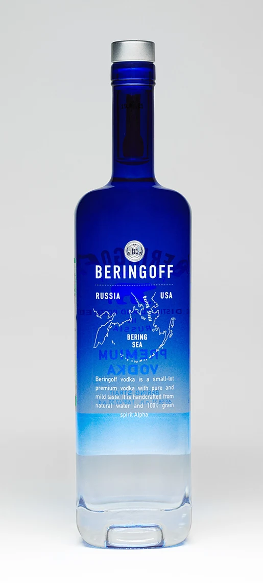100 % Natural ingredients 750 ml 40% certified silver and charcoal filtered Beringoff premium vodka in glass bottle for drinking