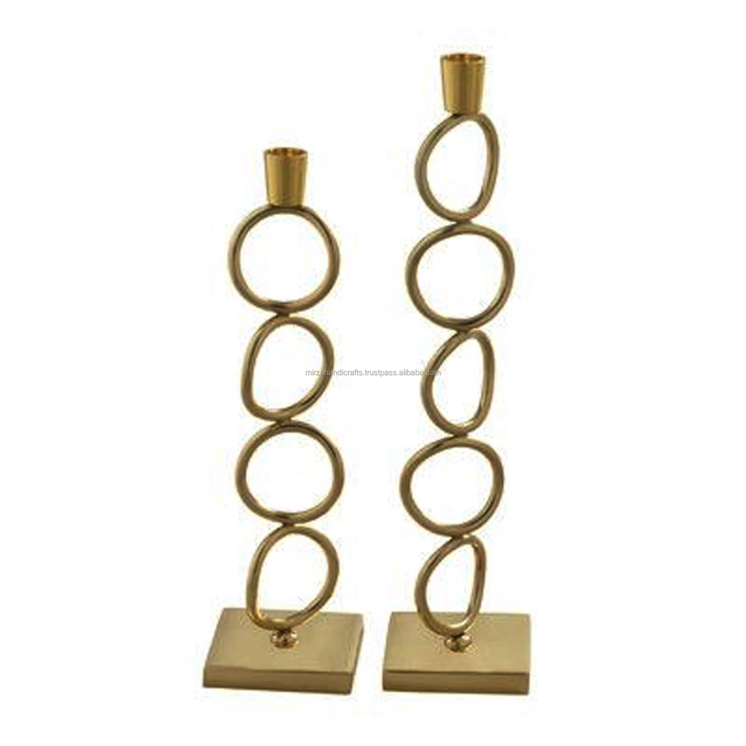 Circle Design candle Holder Home Decoration Handmade Candle Holder  use as Home Restaurant Hotel office Gold Finished