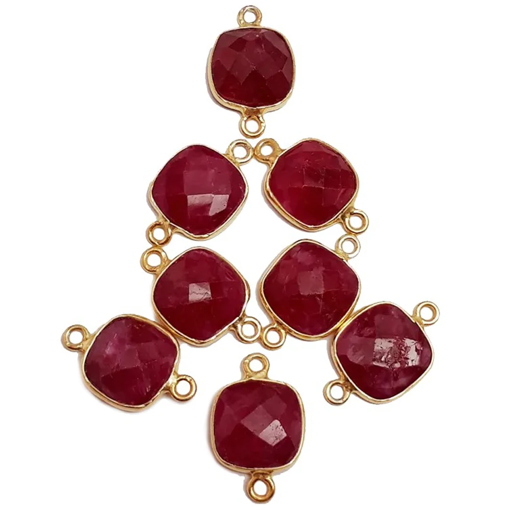 Ruby Double Loop Connector 925 Silver Jewelry Fancy Shape Connector Finding Jewelry Supplier