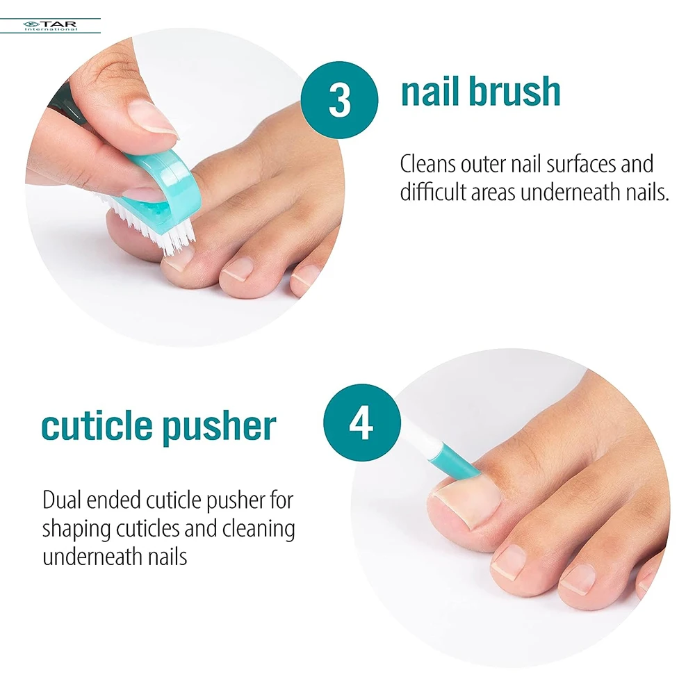 Customized Logo & Color Manicure & Pedicure Set Nail Stainless Steel Nail  Pedicure Set with Leather Case Popular