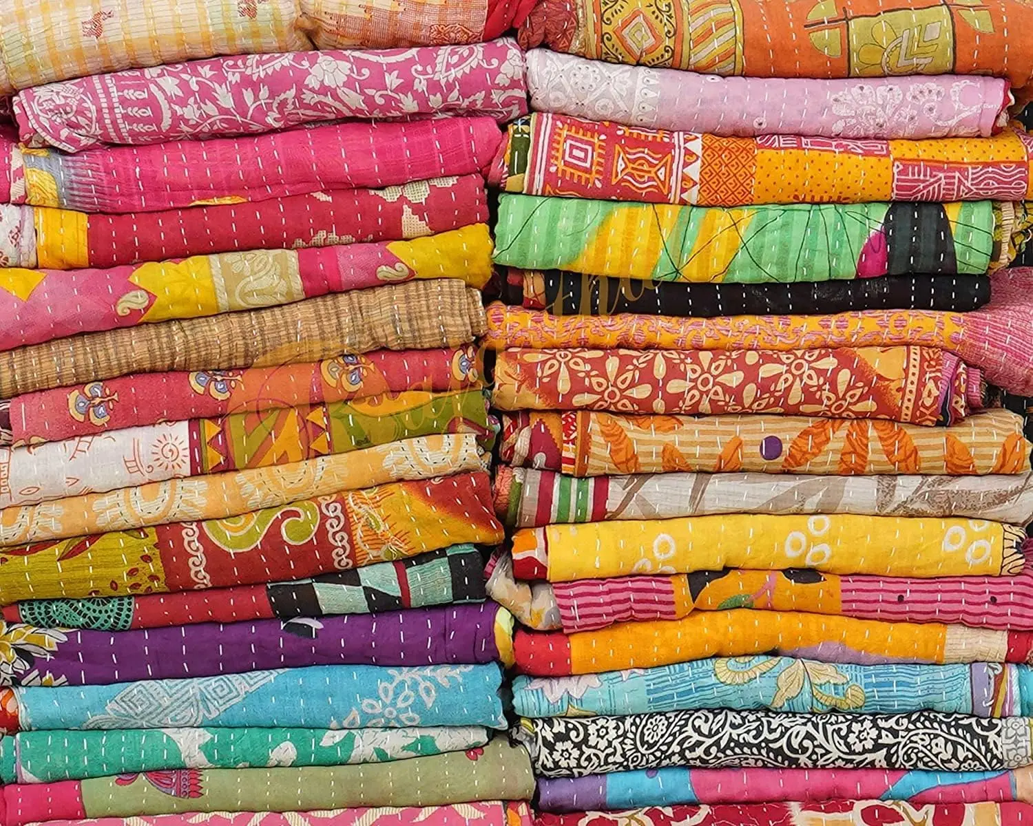 Multi color Kantha Quilt Plaids Reversible Throw Quilted Indian Handmade old vintage kantha quilt Bedspread Decorative Bengali