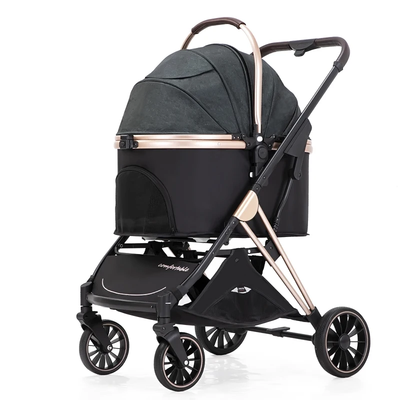 New design pet stroller with high quality small size pet dog EVA wheels with