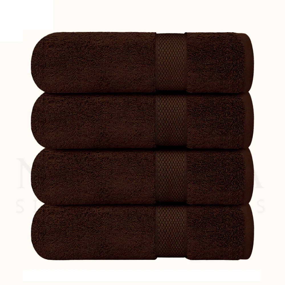 Brown Color Premium Quality Factory Wholesale Design Custom 100% Cotton Regular Use Bath Towels For Hotel Beauty Saloon