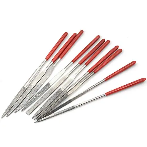 10 Piece Mini Diamond Needle File Set 2x100mm Small Metal Files Jewelry Files Glass Wood Stone Jewelry Precision Hand Tools