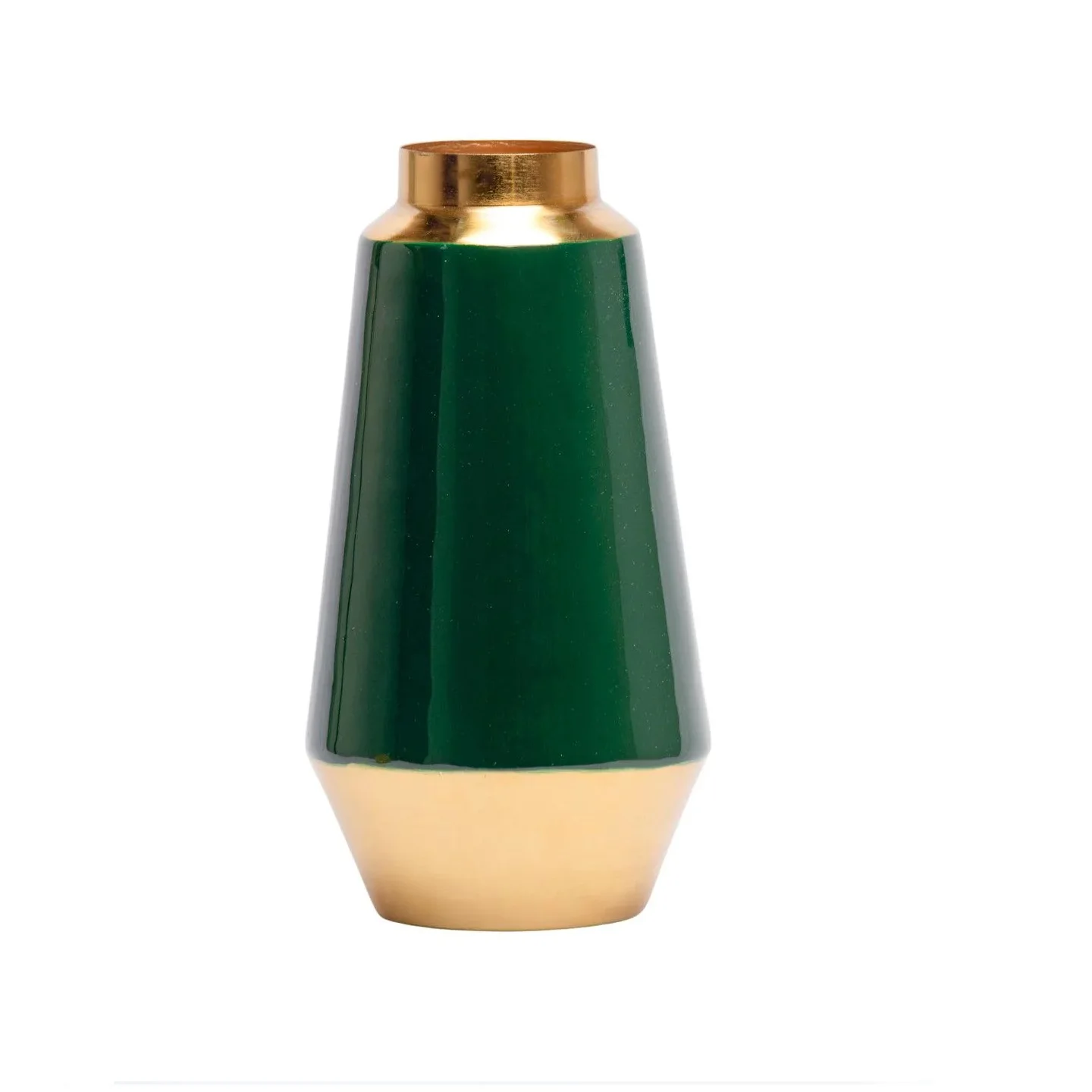 Green Enamel Vintage design  Silver Metal Vase Medium Size Flower Vases  Best Design Top Quality  With The Sizes 12.5x12.5x25 cm