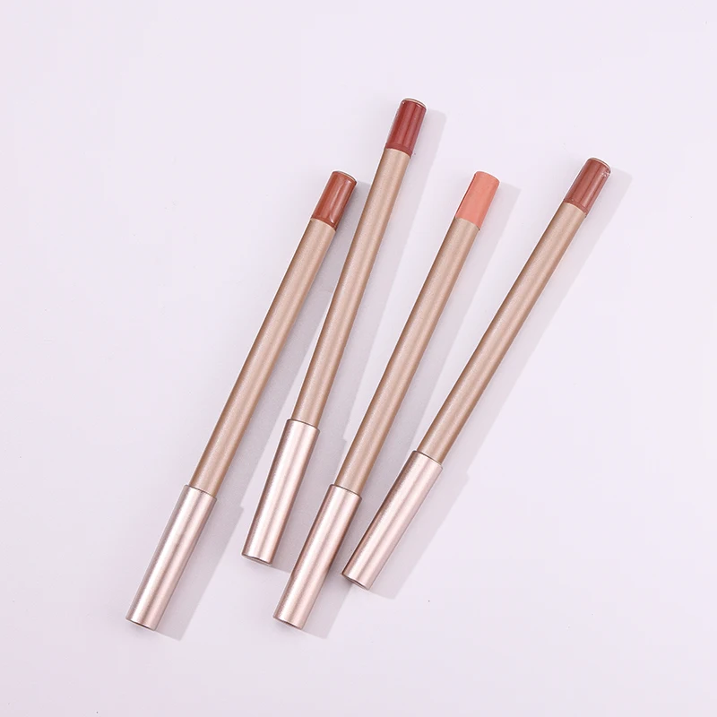 High pigmented lips cosmetics gel pencil smudge 24 hours waterproof nude lip liner pencil