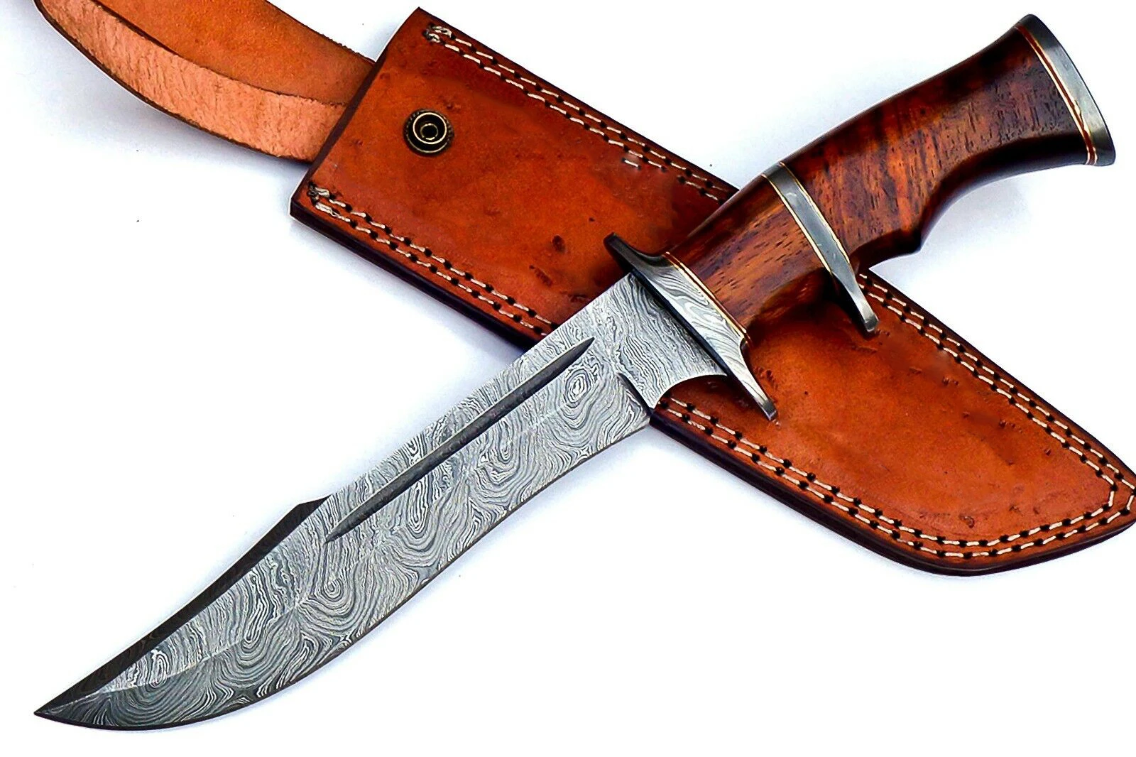custom made 9 Inches Overall Length Hunting Knife Survival Hunting Outdoor Skinner Knife Durable Damascus Sleet Blade Knife
