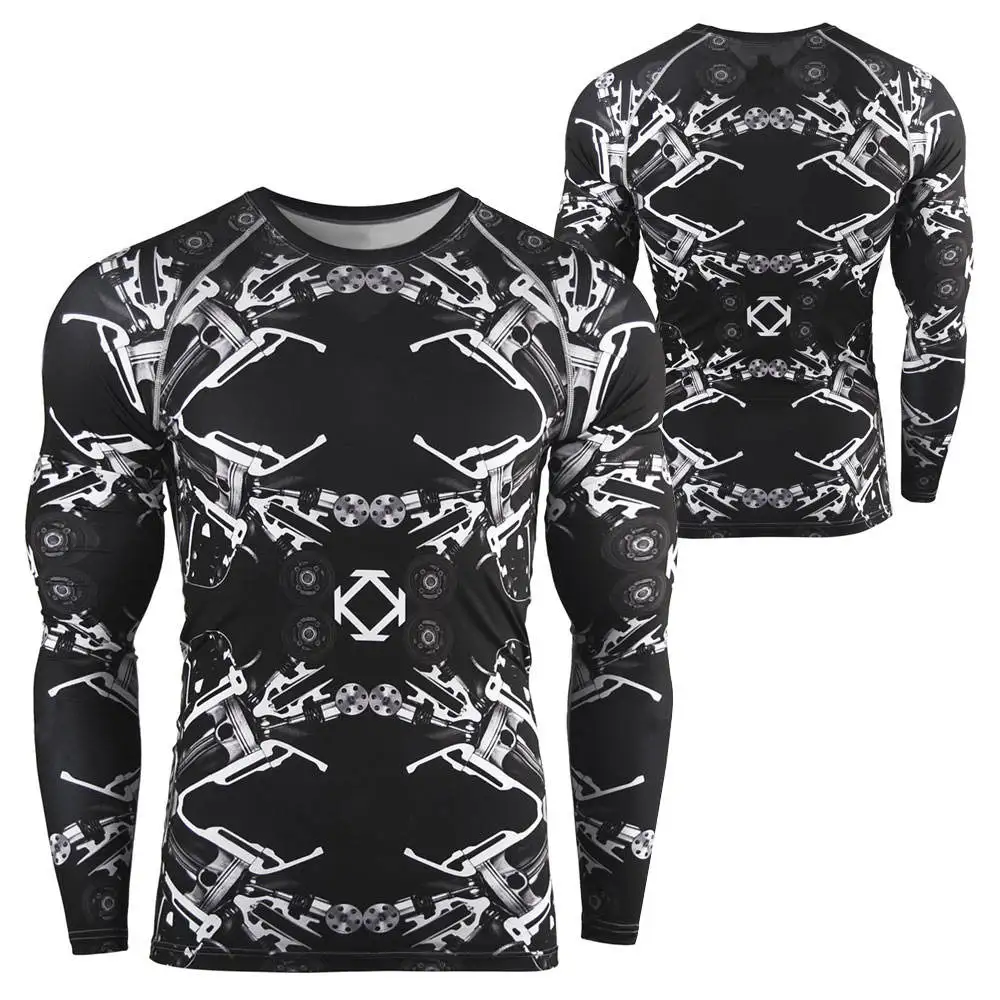 Low MOQ Long Sleeve Men Wear High Quality MMA Rash Guards For Sale Custom Made Sublimation Design Adults Fitness Rash Guard