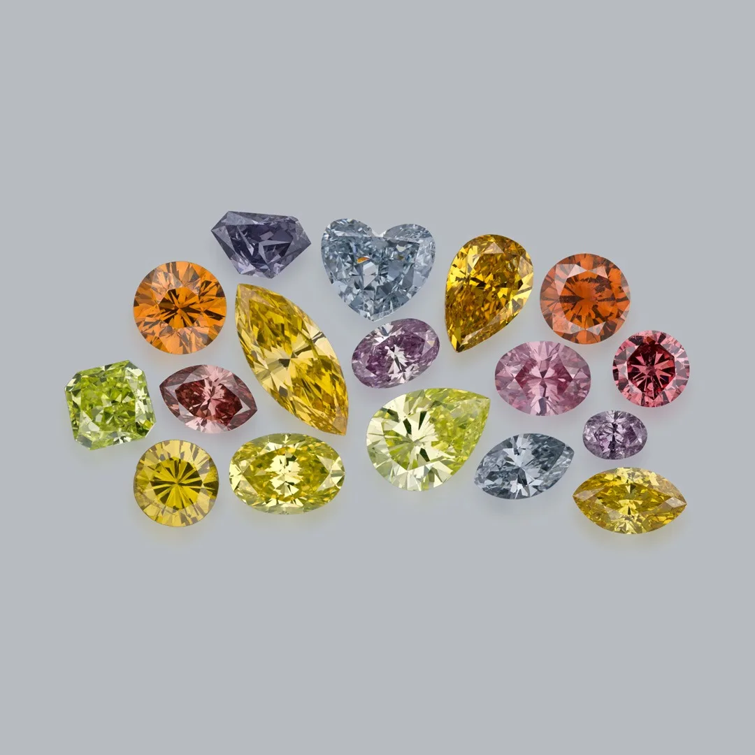 Wholesale IGI GIA Certificate 0.5ct 1ct 1.5ct 2ct 3ct Lab Diamond HPHT CVD Diamond Pink Yellow Color Round Pear Heart Oval Cut