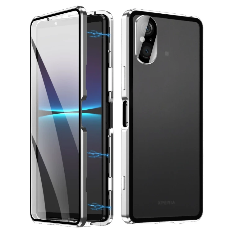 For Sony Xperia 5 V HD Magnetic Metal Tempered Glass Phone Case