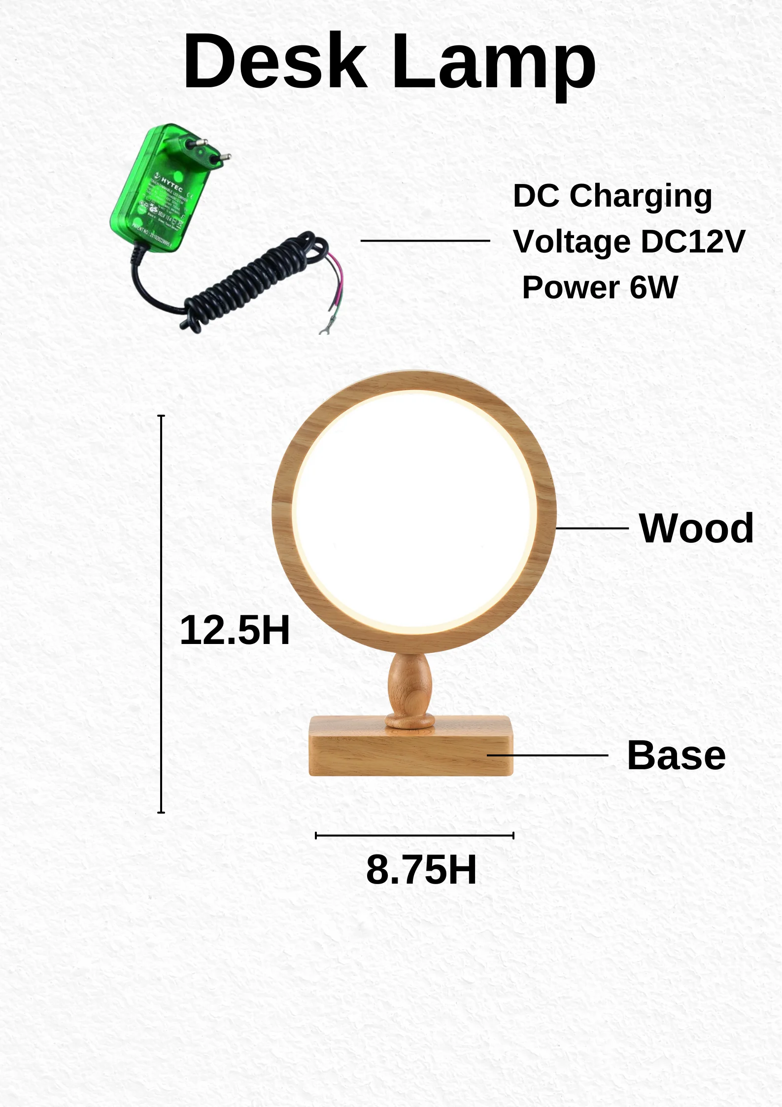 6W Desk Lamp Dimmable Touch with DC Charging