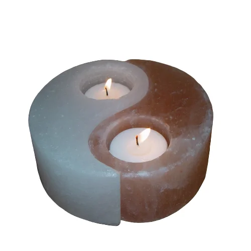 Himalayan Salt Ying Yang Shape Tealight Holders Ying Yang Salt Tealight Holders Ying Yang Himalayan Salt Tealight Candle Holder