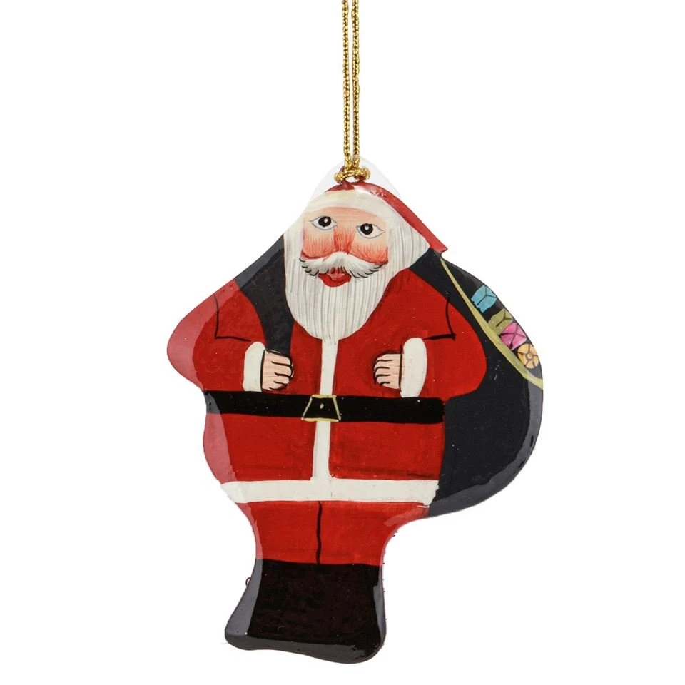 Wholesale Craft Paper Santa Tree Balls Christmas Hanging Ornaments Handmade Kashmiri Paper Mache Christmas Decoration Ornament