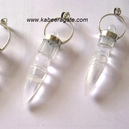 Wholesale Gemstone Pendants : Crystal Quartz Phurba Pendants