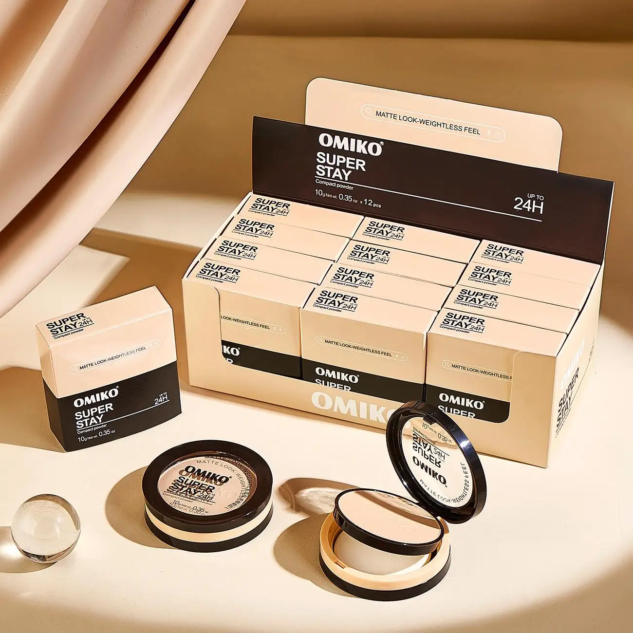 Makeup full Coverage Waterproof Face Pressed Compact Powder