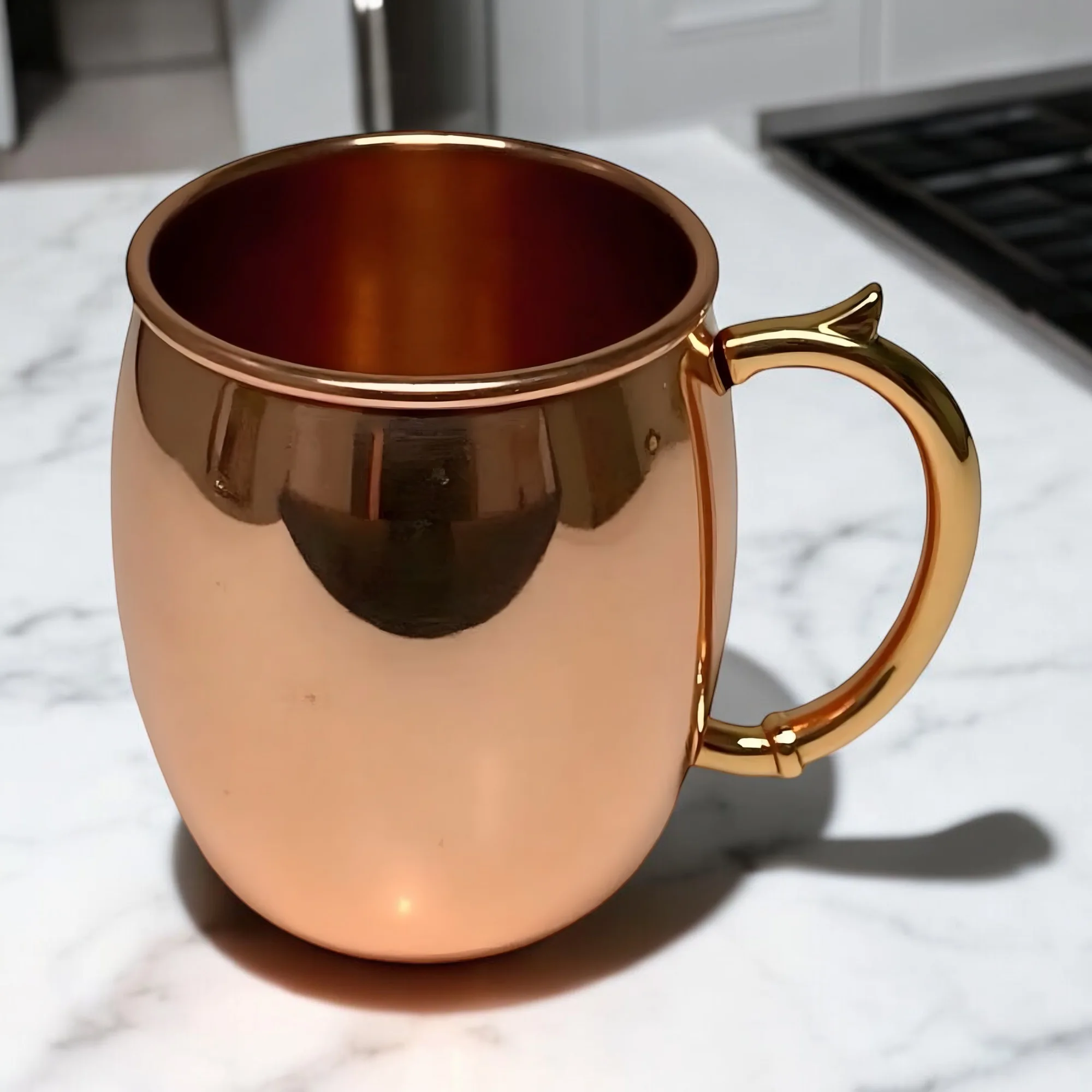Best Ayurveda Lifestyle Moscow Mule Mug High Quality Food Grade Copper Stainless Steel Brass Handle 14oz Eco-Friendly Gifts