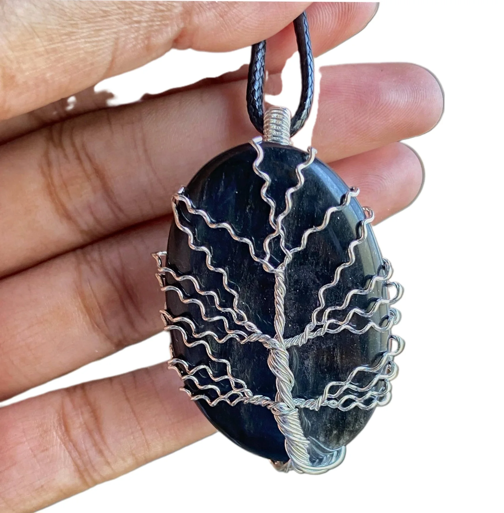 Black Agate Tree of Life Wire Wrapped Oval Pendants Wholesale Pendants For Healing Spiritual Jewellery Buy From Elegant agate