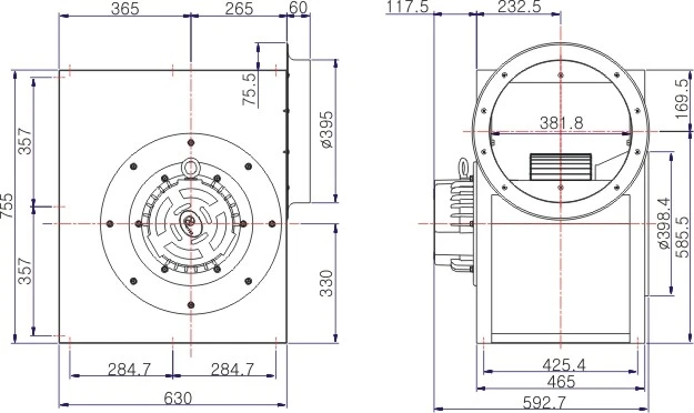 ROBOTECH Easy to handle and install Exhaust fan Industrial Exhaust Sirocco Fan TIS-390HT made in korea