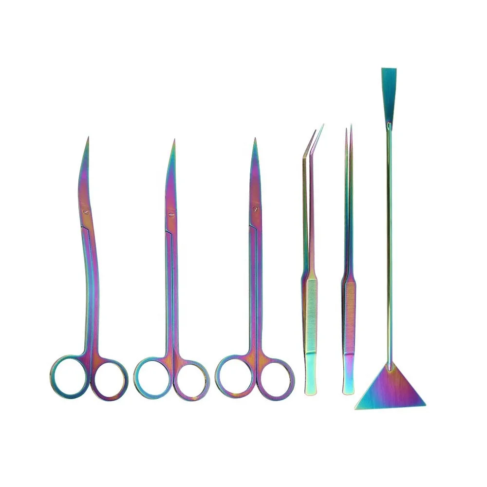Aquarium Scissors Clamp Tweezers Scissors Shovel Plants Grass Aquatic Stainless Steel Cleaning Tools Fish Tank Accessories