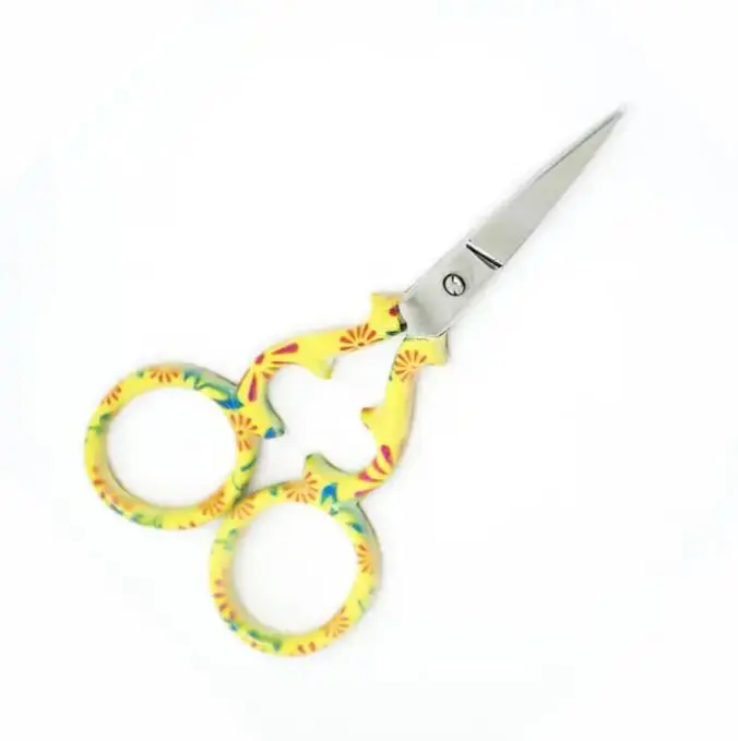 Customized Needle Pointed Paper Coated Handle Fancy Embroidery Scissors Professional Home Scissors Made in Pakistan