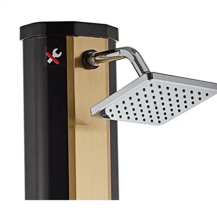 Energy Saving New Arrival 35L Golden Brushed Nickel Portable Outdoor Shower for Pools