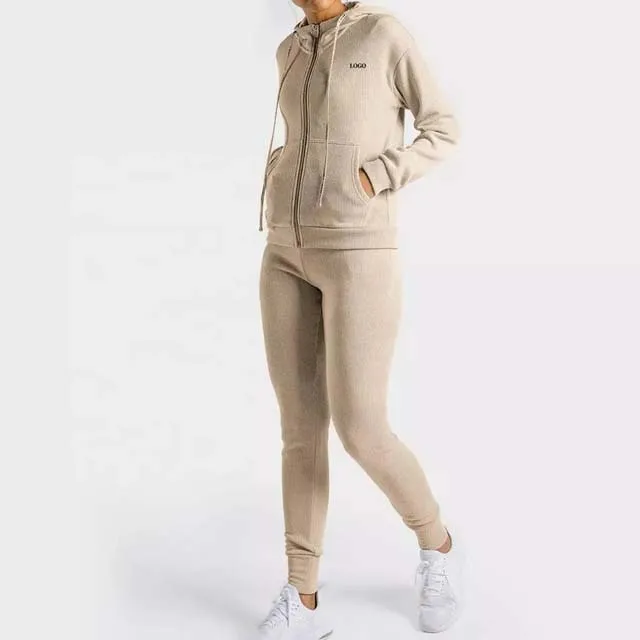 High waist jogger sets woman tracksuits 80% cotton 20% fleece clothing women suit cheap price best quality womans tracksuit 2022