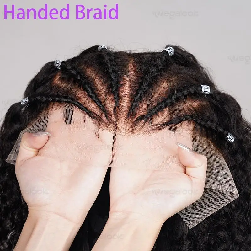 Megalook Braiding Human Hair 13x4 Lace Front Jerry Curly Pre-Bleached Lace Frontal Human Hair Wig For Woman