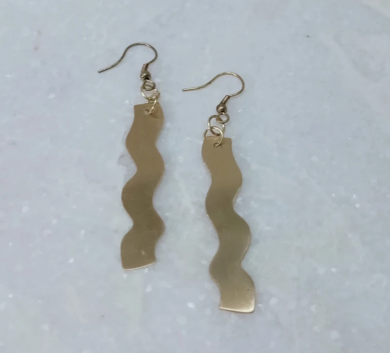 Brass Acid Cutting Brass Earrings Fancy partywear Fashion Brass Metal Stud Earrings Black Antique gold