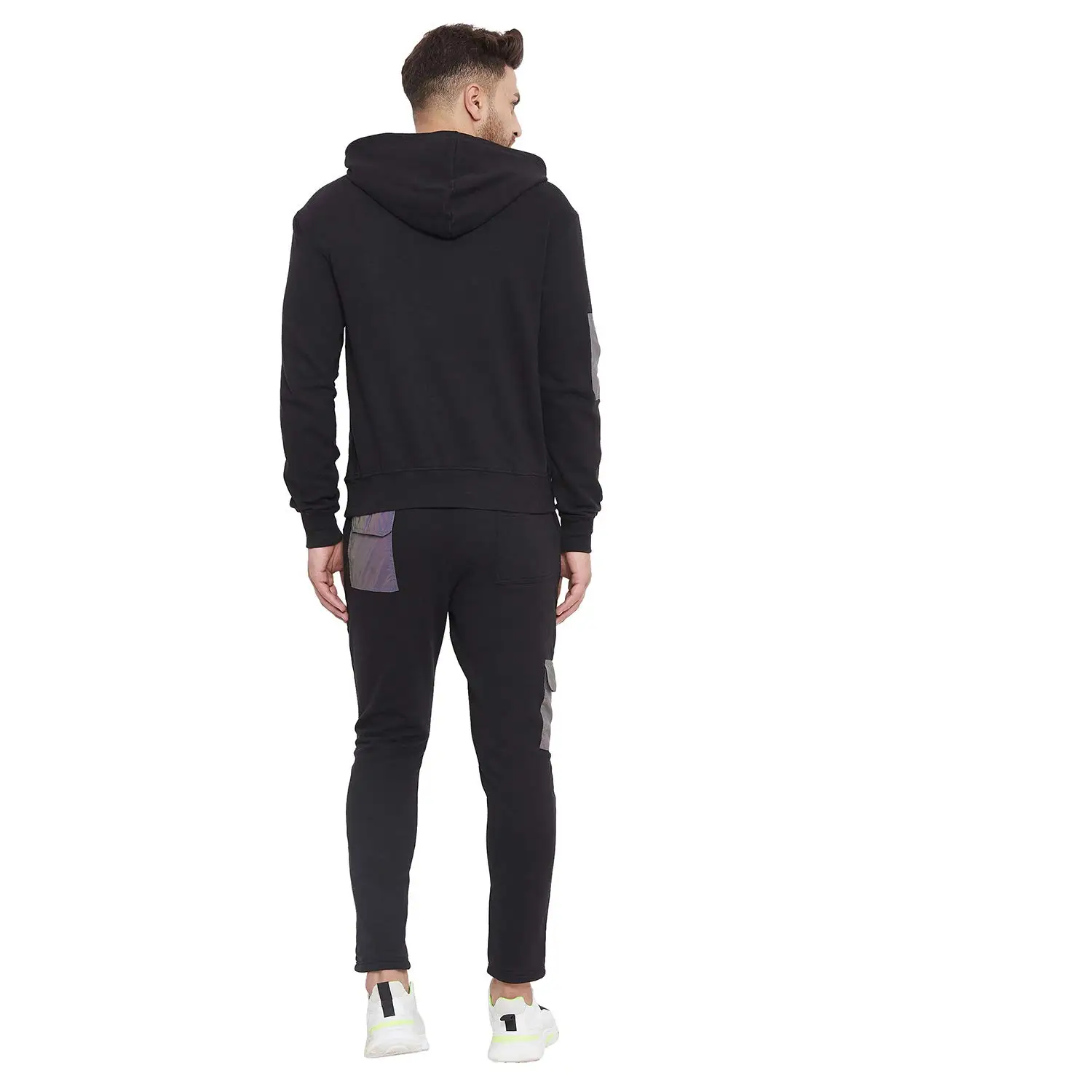 Tracksuits Nylon Pullover Your Own Logo 3M Reflective Panel Work Color Block Shiny Scorch Long Sleeve holographic tracksuit