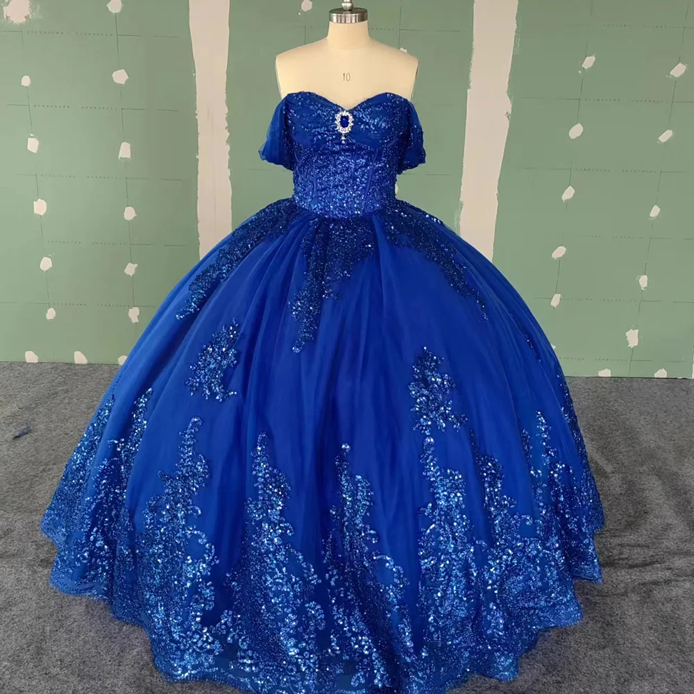 Jancember WC019 темно-синие кружевные платья с вышивкой из страз Quinceanera