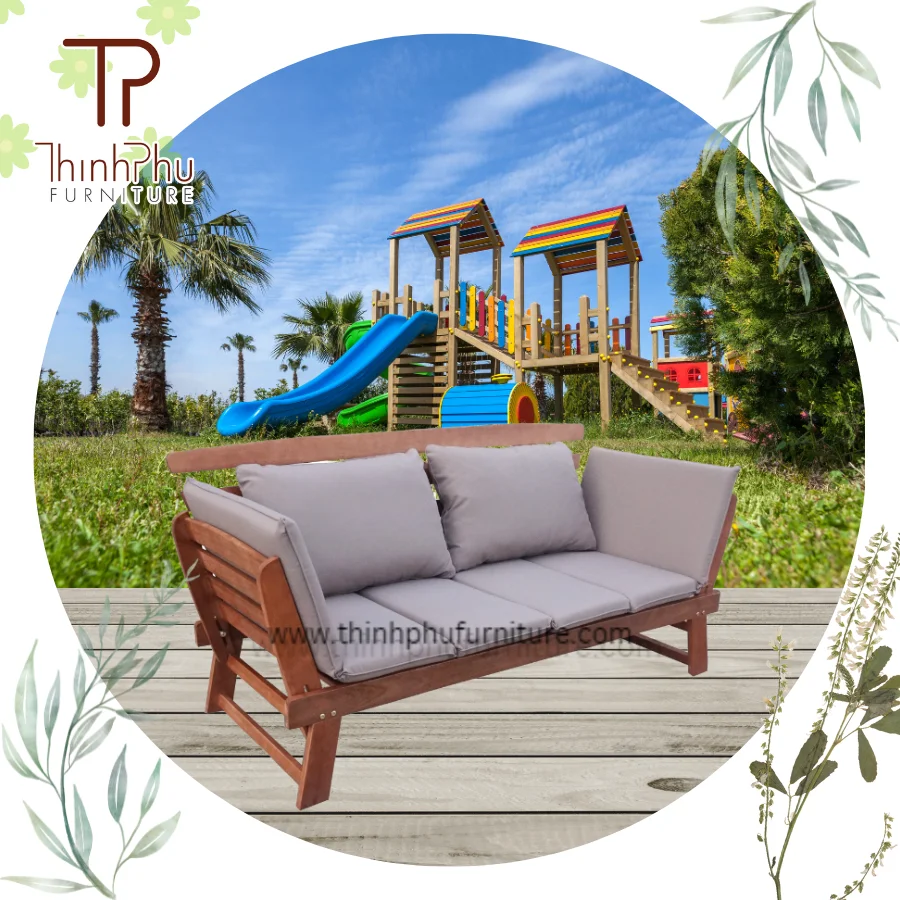 Small space-saving Bench Wooden outdoor furniture daybed Packing Furniture Outer Paint Origin