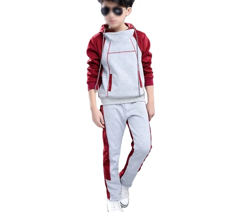 Kids Tracksuit Wholesale OEM Solid Color Children Fleece Winter Set Kids Tracksuit Comfortable Best Quality Kids Tracksuit