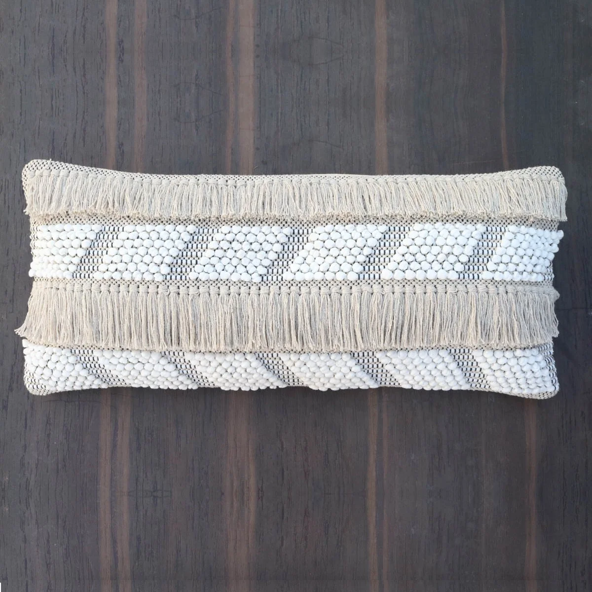 Sustainable Moroccan Cushion Cover Moroccan tribal tassel woven tufted seat cushion cover 20x20inch geometric pillow covers