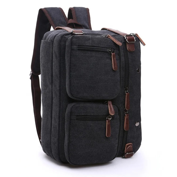 ZUOLUNDUOBlack Handy Backpack Briefcase laptop shoulder messenger bag for men women