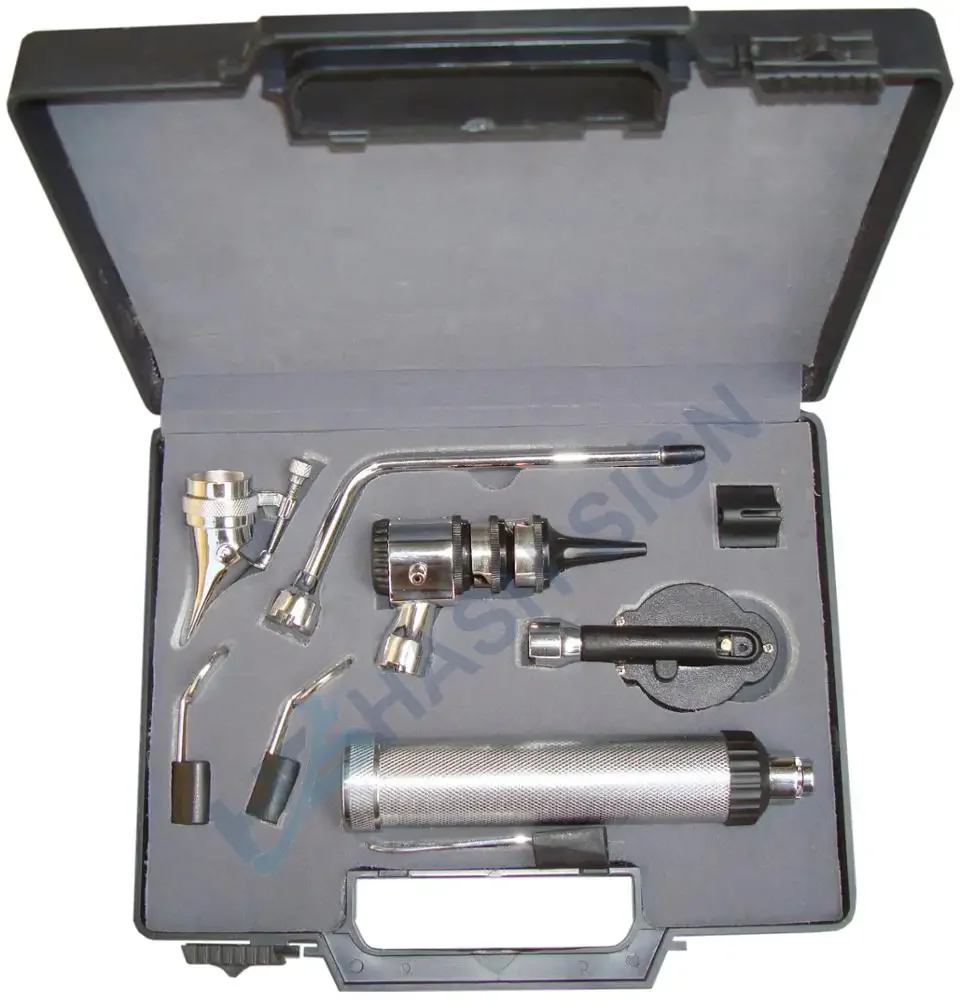 Professional ENT Opthalmoscope Otoscope Diagnostic Set / Throat Surgical Diagnostic Kit With Metal Handel / Clinic Diagnose Set