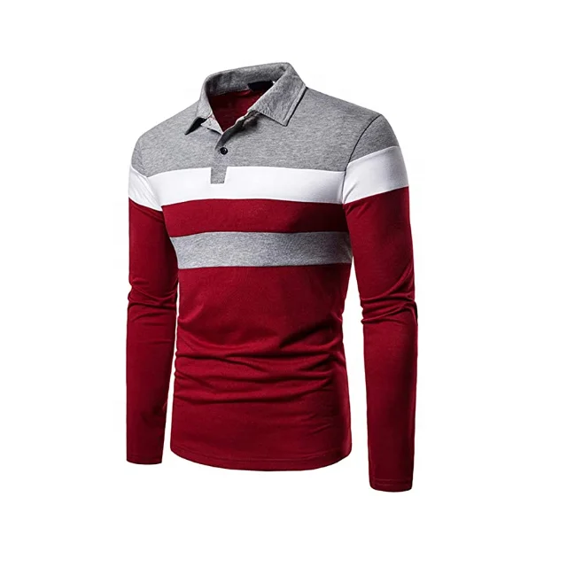100% Authentic Men Full Sleeve Polo T Shirt Sets With Unique Design Available On Sale In Different Colors