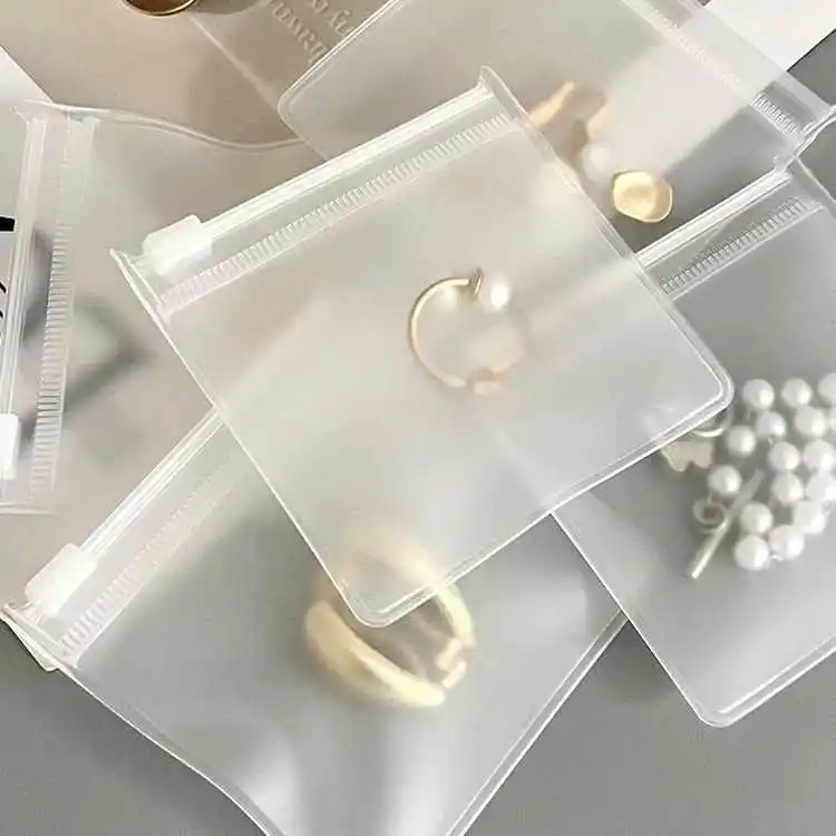 wholesale Custom plastic bag with logo Small Packaging Bags For Jewelry pvc zipper bag jewelry packaging zip lock pouch