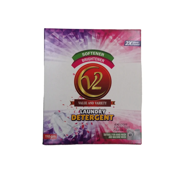Apparel Use V2 Washing Clothes Detergent Powder 110g Available with Custom Fragrance for Global Vendors at Affordable Price