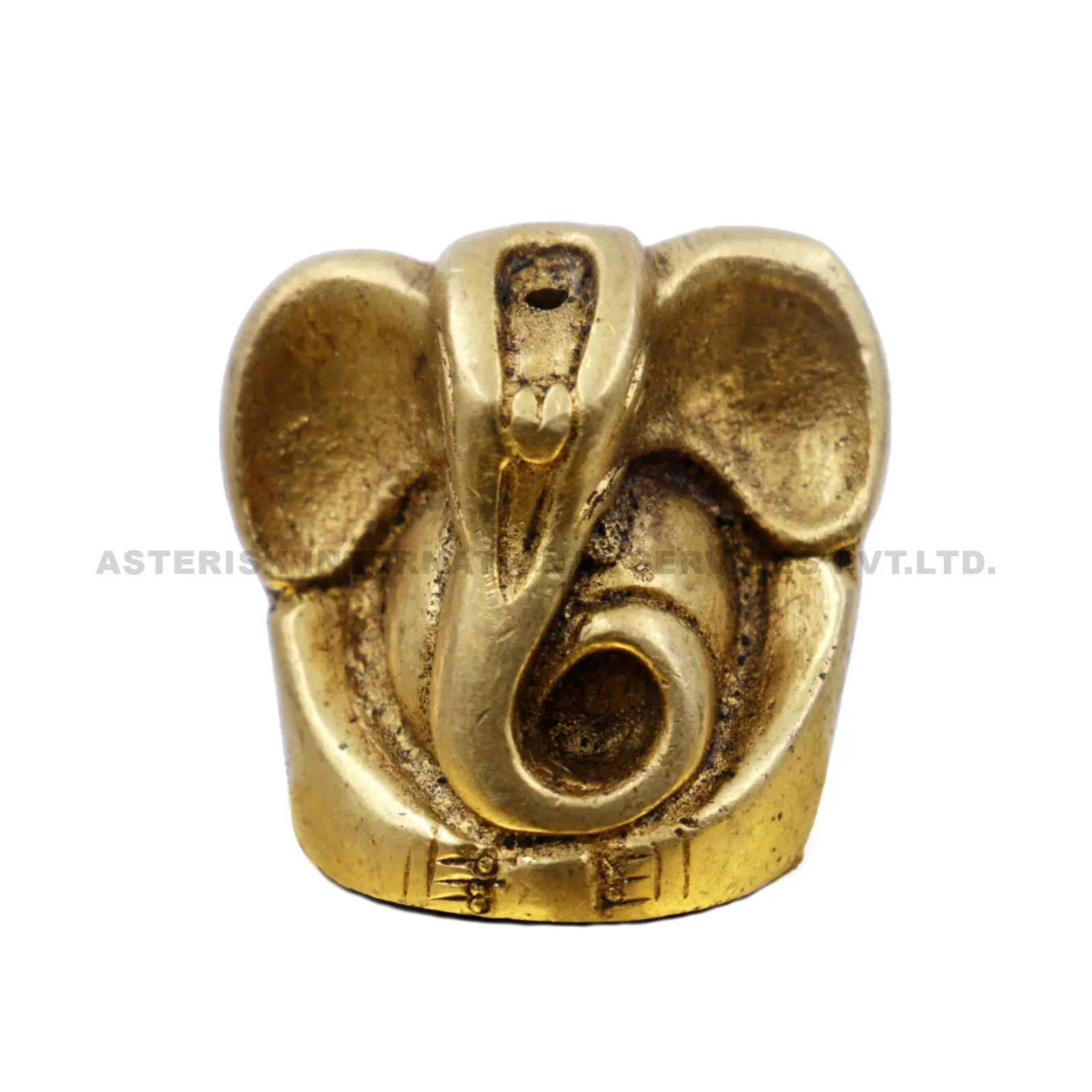 Ganesh Paper Weight for decoration - Brass Metal Hindu Deity Statue - Golden Color Shining Statue - Decoration and Table Weight