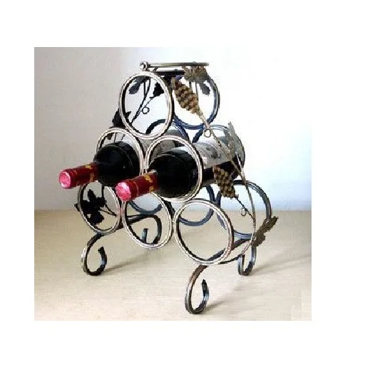 Grape Vine Designed 4 Bottle Metal Wine Rack Wine Rack Holder Pretty Ornaments Home Accessories Barware Home Decoration