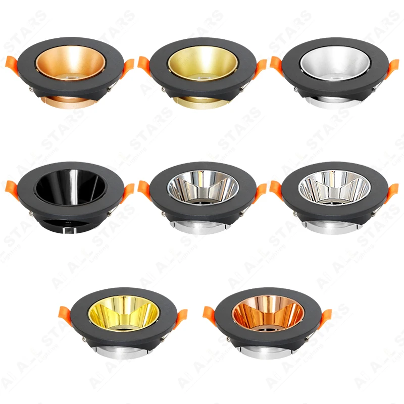 Gu10 Mr16 Recessed Downlight Fixture Aluminum With Gu10 Socket Round Down Light Frame Housing Indoor Led Spot Downlight