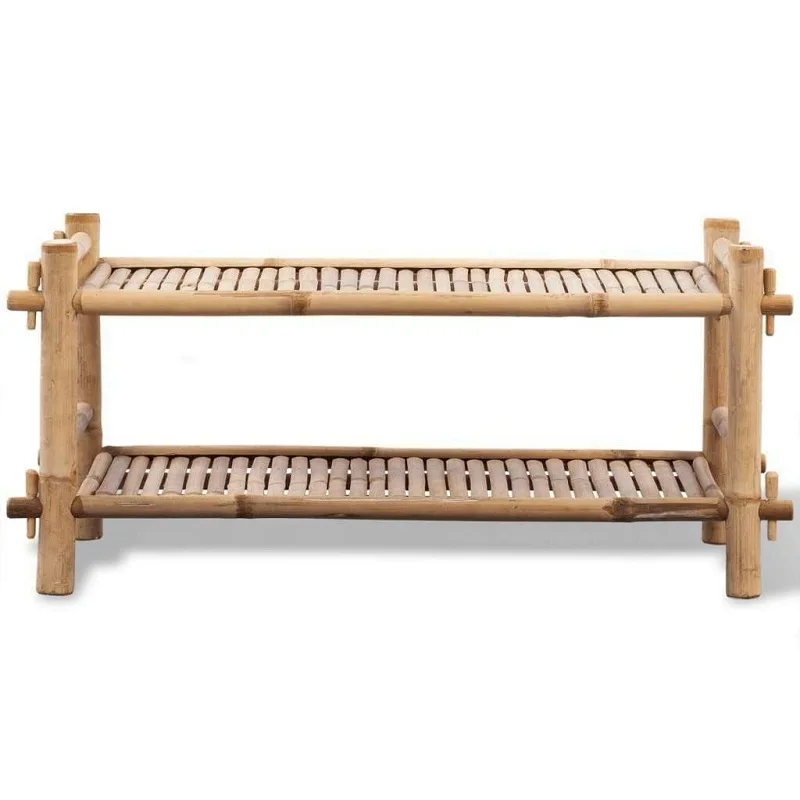 Shoes Rack Stand Feature Decor Hotel Using Durable Price Cheap Manufacture 2-Tier Bamboo Shoe Rack Made in Vietnam