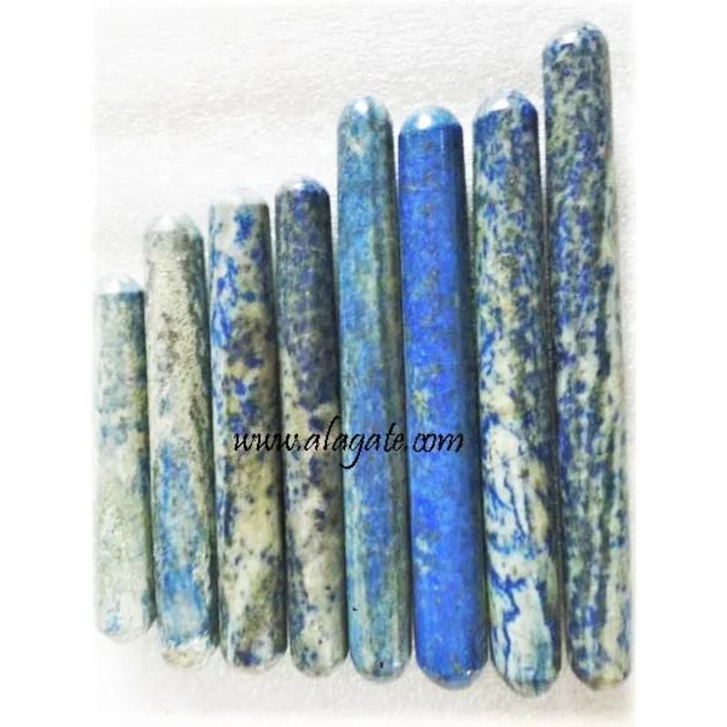 Lapis Lazuli Smooth Massage Wands Wholesale Crystal Crafts Natural Stones Reiki Rocks Minerals Gem Jade Feng Sui Massage Wands